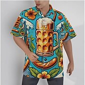 economico Abbigliamento Grafico-Camicie hawaiane Camicia Aloha bavarese Monaco Tedesco Alpino Grafico per Per uomo Adulti Stampa 3D  per Carnevale Birra Oktoberfest Spiaggia Vacanza Feste