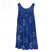 preiswerte Ausgefallene Kleider-Damen Langes Kleid Maxikleid Freizeitkleid Schwingkleid Sommerkleid Unterkleid Mode Modern Täglich Strand Wochenende Normale Passform Grafik Ärmellos Rundhalsausschnitt Schwarz Weiß Gelb Wein Sommer