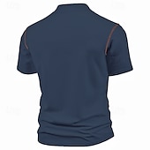 economico Maglietta casual Henley-Per uomo Maglietta Maglia Henley Camicia a Maniche Corte Manica Corta Henley Estate Blocco di colori Moda Designer Essenziale Patchwork Tasca Vacanza Streetwear Uscire Vinaccia Nero Bianco Maglietta