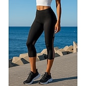 tanie Spodnie biegowe i legginsy-Damskie Getry Spodnie do biegania Siateczka Elastyczny pas Wysoka talia Capris Sport i turystyka Codzienny Oddychający Szybkie wysychanie Lekki Bransoletka tenisowa Golf Bieganie Regularny Odzie