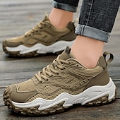 preiswerte Sneaker für Herren-Olivgrüne Wander-Sneaker für Herren – strapazierfähige Outdoor-Wanderschuhe mit atmungsaktivem Mesh und robuster Sohle für Trail-Walking, Camping und den täglichen Gebrauch im Freien