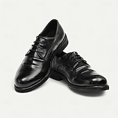 preiswerte Klassische Anzugschuhe-Herren Elegante Schuhe Spaziergang Leder Italienisches Vollnarbenleder Bequem Rutschfest Schnürung Schwarz Braun Kaffee
