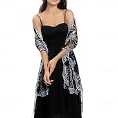 abordables Chales-Cubiertas de Boda Elegantes sin Mangas de Encaje para Mujeres con Lentejuelas para Bodas de Verano