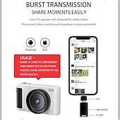 preiswerte Digitalkamera-hochauflösende Digitalkamera 1500 mAh 16-facher Zoom optional Retro 2,8 Zoll Klappbildschirm 64 Megapixel 4K HD-Video Weiß Schwarz Silber für Freund und Freundin