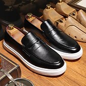 billiga Herrsneakers-bruna penny loafersneakers för män – slät finish med hybridsula, slip-on smarta vardagsskor för kontor, resor och urban stil
