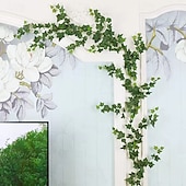 economico Piante e Fiori Artificiali-Ghirlanda di edera artificiale, foglie di vite finte, pianta verde di plastica da appendere, 2 m (78,7&quot;) per la decorazione delle pareti dei ristoranti, vite con foglie finte per la decorazione di