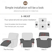 baratos Cobertura de Sofa-Conjunto de capa elástica para sofá de 4 peças - capas funcionais para proteção de móveis de sala de estar