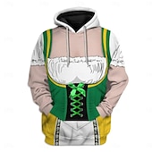 preiswerte Kapuzenpullover-Oktoberfest Lederhosen-Print Dirndl-Print Kapuzensweatshirt Pullover Bayerisch München Deutsch Grafik Für Herren Erwachsene Karneval Oktoberfestbier 3D-Druck Party Alltagstauglich