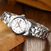 abordables Montres à quartz-Montres de luxe pour femmes, mode décontractée, acier inoxydable, lumineuses, étanches, à quartz
