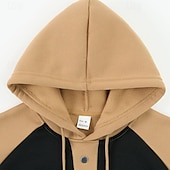 tanie bluzy polarowe-Męskie Bluza z Kapturem Bluza z kapturem Czerwony Granatowy Khaki Szary Kaptur Kolorowy blok Kieszeń Praca Sport i turystyka Codzienny Podstawowy Codzienny Trening Jesień Zima Odzież Bluzy z kapturem