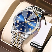 economico Orologi meccanici-Orologi da uomo di lusso, alla moda, originali, al quarzo, da polso, impermeabili, luminosi, con data e settimana.