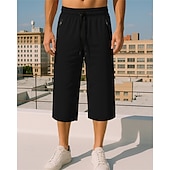 levne Běžecké kalhoty a legíny-Pánské Běžecké kalhoty Capri Koşu Pantolonları Elastický pas Capri kalhoty Sporty a outdoor Ležérní Lehká váha Prodyšné Tenis Běhání Běh Běžný sportovní oblečení Sportovní oděvy Jednobarevné Čern