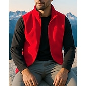 preiswerte Westen-Herren Wanderweste Ärmellos Weste Außen Thermowarm Atmungsaktiv Leicht Winter Reißverschluss Polyester Schwarz Armeegrün Rot Jagd Angeln Klettern