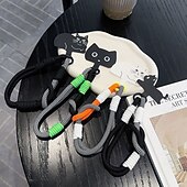 abordables Coques autres téléphones-Nouveau coussin de téléphone à la mode et mignon avec motif de chat, corde courte polyvalente, corde de poignet solide, corde anti-perte