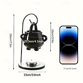 abordables lampe de chevet-1 ensemble de brûleur à huile de chaudron païen suspendu noir - diffuseur d&#039;arômes chauffe-cire avec poignée pour une décoration intérieure enchanteresse, fondants de cire parfumée essentielle