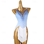 olcso Latin tánc ruházat-Latin tánc Ruha Rojt Kristályok / Strasszok Női Teljesítmény Hétköznapi viselet Ujjatlan Spandex