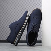 abordables Semiformal-Zapatos oxford de piel sintética marrón caramelo para hombre con detalles brogue: zapatos elegantes e informales con cordones para el trabajo, citas y uso diario.