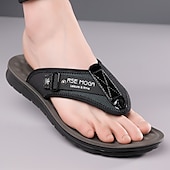 billige Ferietøfler-herre flip-flops i kunstskinn og netting, pustende slip-on-design med polstret såle, ideell for sommerstrand ved bassengkanten og avslappede helger