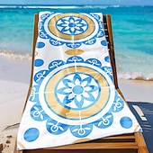 baratos Cobertores &amp; Mantas-toalha de praia macia e absorvente - design leve, de secagem rápida e sem areia para praia, piscina e viagens
