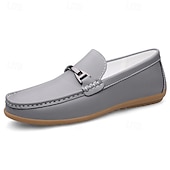 voordelige Casual loafers-Rode imitatieleren loafers voor heren, stijlvol instapmodel met comfortabele, zachte binnenzool, ideaal voor zakelijke, casual weekenden en reizen