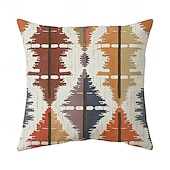 cheap Vintage Style-Geometric Western Vintage Decorative Toss Pillows Cover 1PC Soft Square Couch Cushion Case Pillowcase for Bedroom Livingroom Sofa Chair