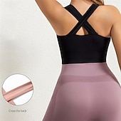 お買い得  スポーツブラとベスト-女性用 ヨガブラ ピラティスブラ スポーツブラ ブラトップ プッシュアップ シームレス 防振 ジッパー ワイヤレス 単色/無地 スポーツ アクティブウェア ディープパープル ブラック ジム ズンバ ランニング