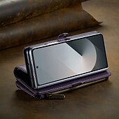 baratos Capa Samsung-telefone Capinha Para Samsung Galaxy Z Fold Capa para Cartão Wallet com cordão com pulseira Pata de Apoio TPU Couro PU
