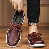 economico Casuale-scarpe da barca da uomo bicolore nere e bianche con design classico allacciato, comode ed eleganti, ideali per gite in spiaggia, abbigliamento casual ed eventi estivi