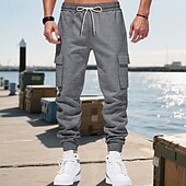 economico Pantaloni della tuta-Per uomo Pantaloni Cargo Joggers Pantaloni Pantaloni da Tuta Cargo Elastico in vita Coulisse Multi-tasche Semplice Indossabile All&#039;aperto Quotidiano Campeggio &amp; Escursionismo Moda Classico Nero Rosso