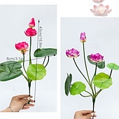 voordelige Kunstbloemen-2-pack kunstmatige waterlelie lotusbloemen voor aquariumdecoratie, boeddhistisch altaar, fotografie-accessoires, kunstbloemen