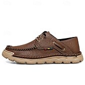 abordables sandales d&#039;extérieur-Baskets d&#039;extérieur pour hommes en cuir marron avec tige en mesh, semelle intérieure coussinée et semelle en caoutchouc durable pour le sport, la randonnée et les aventures actives en plein air