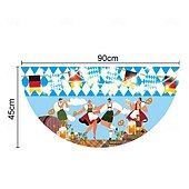 billige Hageflagg, Banner-Oktoberfest tysk bayersk vimpel flagg 3 x 1,5 ft ikke-pleated sjekk blå hvit vifte flagg banner polyester flagg feriested utendørs hengende dekorasjon