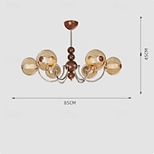 cheap Chandeliers-French Mid - Century Wood &amp; Glass Chandelier, American Retro, Multi - Room Elegance