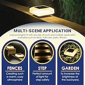 baratos Candeeiros Luzes de Exterior-30led poste de luz solar transparente à prova d'água abajur luz quente quadrado para áreas externas adequado para jardim pátio cerca escadas 1 peça