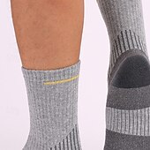 abordables Calcetines deportivos-1 Par Hombre Mujer calcetines de lana merino Calcetines para correr Mantiene abrigado Transpirable Anti ampollas Grueso Al aire libre tripulación media Retazos Lana Merina Gris oscuro Negro Azul