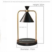 economico lampada da comodino-Lampada a candela retrò per aromaterapia, lampada da comodino dimmerabile, nera, stile moderno, lampadine a LED, 110 V, 35 W, antifumo, per uso interno