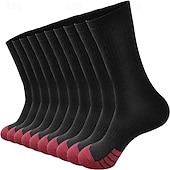 preiswerte Herrensocken-Herren 5 Paare Mehrfachpackungen Socken Laufsocken Freizeitsocken Weiß Rote Farbe Farbblock Urlaub Sport &amp; Outdoor Täglich Basic Mittel Frühling Herbst Mode Lässig