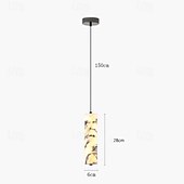 billige Pendellys-Bvlgari-stil rørformet alabaster-pendel, messing LED til soverom/stue