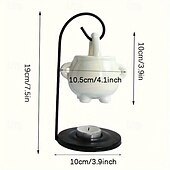 abordables lampe de chevet-1 ensemble de brûleur à huile de chaudron païen suspendu noir - diffuseur d&#039;arômes chauffe-cire avec poignée pour une décoration intérieure enchanteresse, fondants de cire parfumée essentielle
