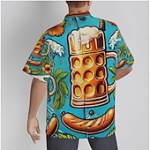 economico Abbigliamento Grafico-Camicie hawaiane Camicia Aloha bavarese Monaco Tedesco Alpino Grafico per Per uomo Adulti Stampa 3D  per Carnevale Birra Oktoberfest Spiaggia Vacanza Feste