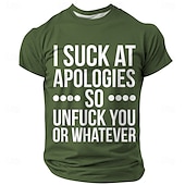 voordelige Grappige T-shirts voor mannen-Voor heren Grappig jargon T-shirt Korte mouw T-shirt 3D-afdrukken Strakke ronde hals Overhemd Modieus Dagelijks Basic Straat Casual Dagelijks Zwart Rood blauw Zomer Lente Alle seizoenen Kleding S M L