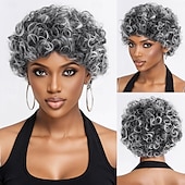 voordelige Synthetische trendy pruiken-Synthetische pruiken Golvend Krullend weefsel Asymmetrisch kapsel Strakke pony Machinegemaakt Pruik 76.2 cm 81cm A1 Synthetisch haar Dames Klassiek Comfortabel Kleurgradatie Meerkleurig