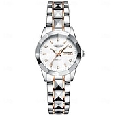 abordables Montres à quartz-Montres de luxe pour femmes, mode décontractée, acier inoxydable, lumineuses, étanches, à quartz