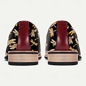 billiga Uttalande Skor-Svarta herrloafers i jacquard med trollsländebroderi, perfekta för kvällssammankomster, bröllop och semiformella tillfällen