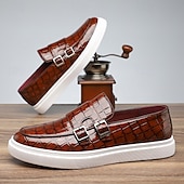 abordables Baskets-Mocassins en similicuir tressé jaune pour homme avec brides à double boucle, chaussures décontractées à enfiler pour les sorties estivales, les voyages et le quotidien