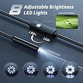 economico accessori per trapano-Telecamera endoscopica con luce, strumenti per endoscopio HD 1080p con luci LED regolabili, endoscopio con telecamera a serpente semirigida, endoscopio di ispezione per iOS e Android, lente singola da