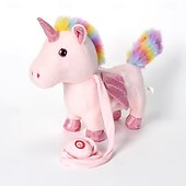 cheap Stuffed Animals-Remote Control Robot Unicorn Electronic Plush Unicorn Toy Interactive Toys Walks Singing Stuffed Animal Gift for Girl and Boy Age 3-6 Year Old