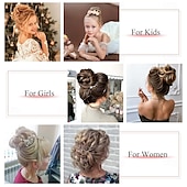 abordables Chignons-Postiche chignon décoiffé, chouchous naturels ondulés et lissés, chignon donut, extensions de queue de cheval pour femmes et filles - #12 brun doré