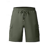 economico All&amp;#39;aperto-Per uomo Pantaloncini cargo Shorts Pantaloncini Estivi Coulisse Elastico in vita Multi-tasche Semplice Comodità Indossabile Lunghezza al ginocchio All&#039;aperto Sport Quotidiano Moda Casual Nero Bianco