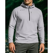 cheap Tops-Men&#039;s Hoodie Polo Sweatshirt Hiking top Long Sleeve Hoodie Tee Tshirt Top Outdoor Quick Dry Lightweight Breathable Quarter-Zip Polyester Black White Royal Blue Tennis Golf Running